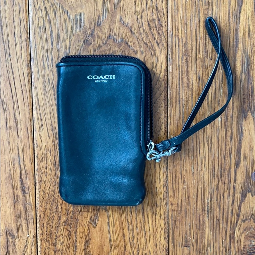 Coach wristlet/wallet- black leather